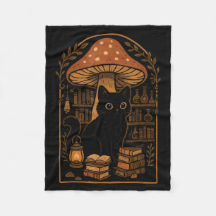 Cute Cat Nge Cottagecore Therian Clothing Book Lov Fleece Blanket