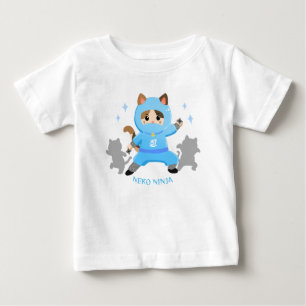 Cute Cat Ninja Japanese Blue Baby Cat Ninja from J T-Shirt