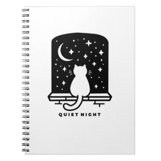 Cute Cat Notebook Minimal Aesthetic Journal Design