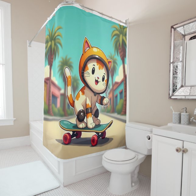 Cute cat on a skateboard (In Situ)