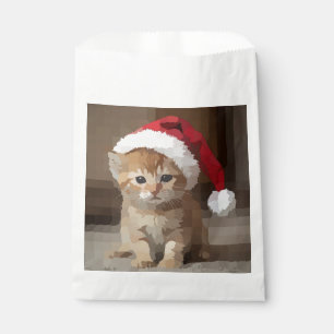 Cute cat on Christmas Eve. Favour Bag