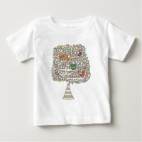 Cute Cat Owl & Birds Sittin in a Tree Illustration