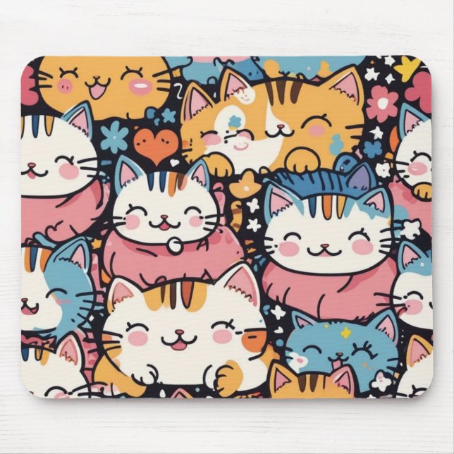cute cat pads mouse pad (Front)