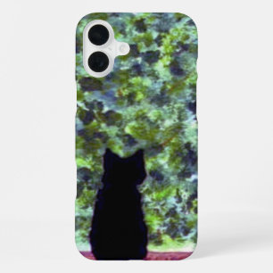 Cute Cat Painting, Black Cat iPhone 16 Plus Case