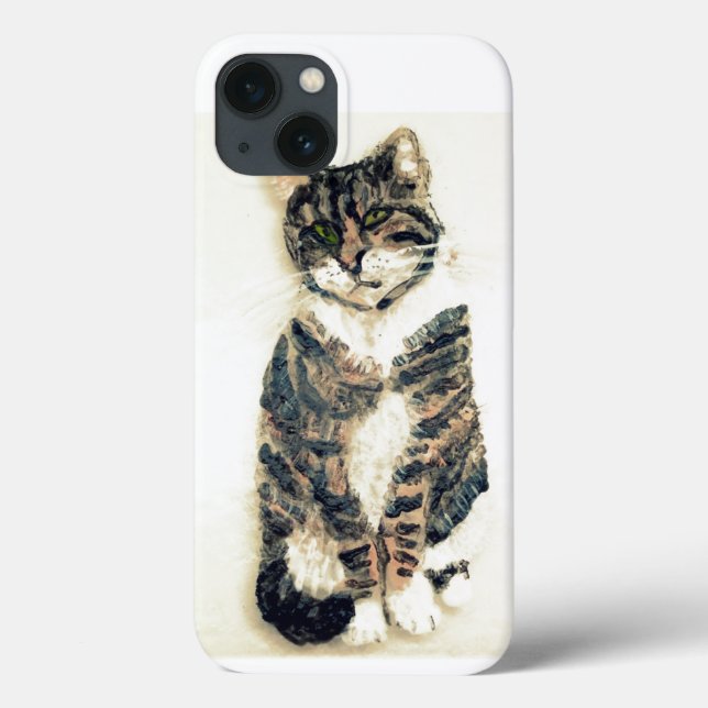 Cute Cat Painting Tabby Case-Mate iPhone Case (Back)