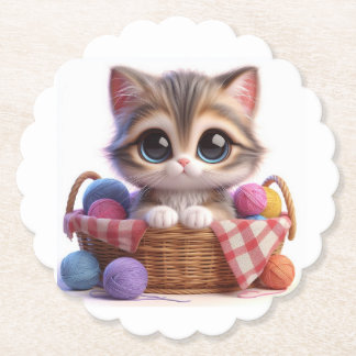 Cute Cat Paper Coaster