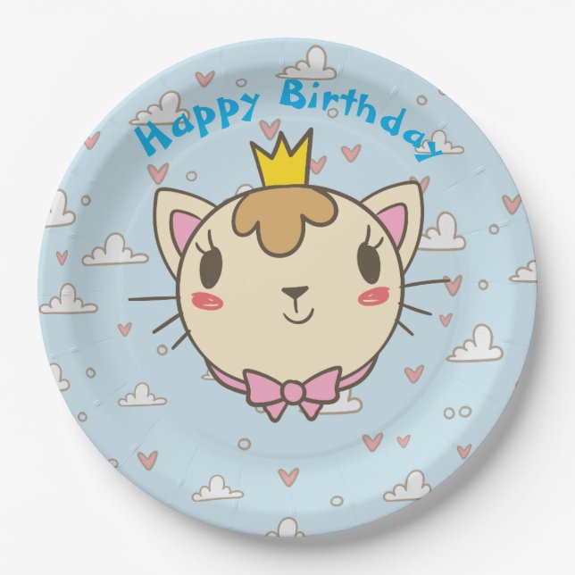Cute Cat Paper Plate (Front)