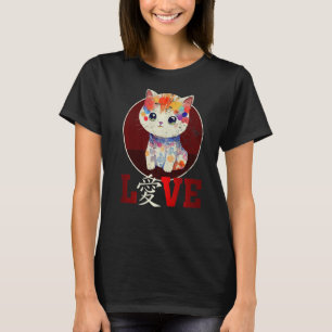 Cute Cat  Pastel Media Love Chinese Character T-Shirt