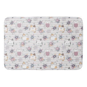 Cute cat pattern bath mat