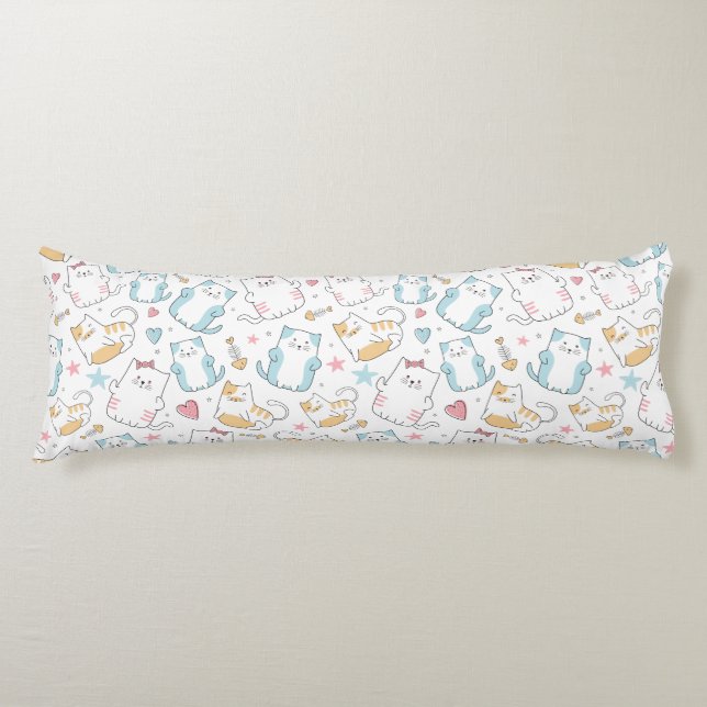 Cute Cat pattern Body Pillow (Front)