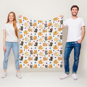 Cute Cat Pattern Fleece Blanket