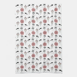 Cute cat pattern kitchen towel