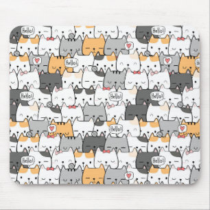 Cute Cat Pattern Mouse Pad