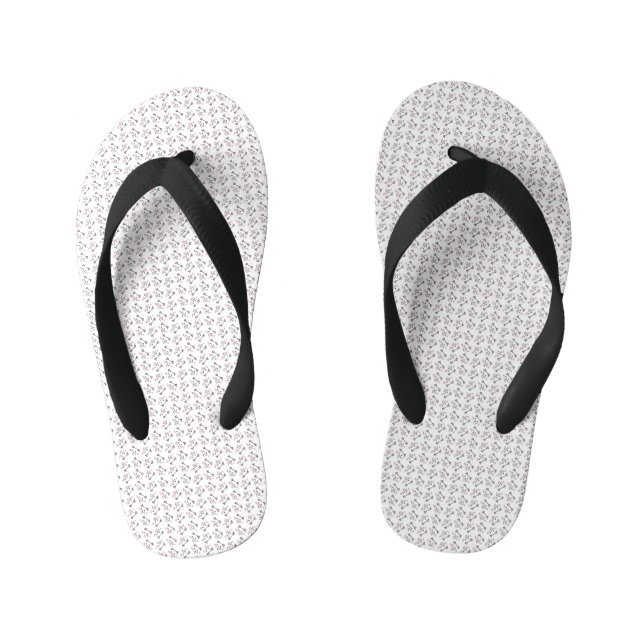 Cute Cat Pattern Seamless Background Kid's Flip Flops (Footbed)