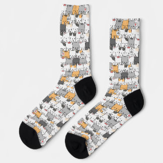 Cute cat pattern square wallpaper socks