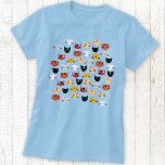 Cute Cat Pattern T-Shirt<br><div class="desc">A fun pattern of lots of adorable little kitty cats.  Original art by Nic Squirrell.</div>