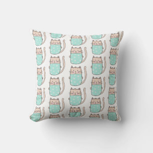 Cute Cat Pattern Throw Pillow