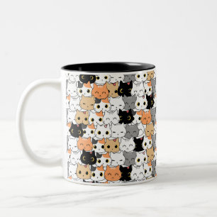 Cute cat pattern Two-Tone coffee mug