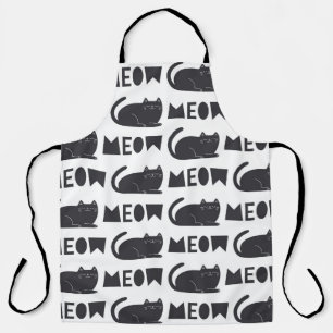 cute cat pattern. Vintage illustration Apron