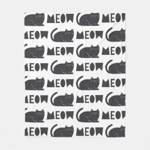 cute cat pattern. Vintage illustration Fleece Blanket