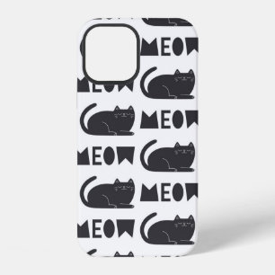cute cat pattern. Vintage illustration iPhone 12 Case