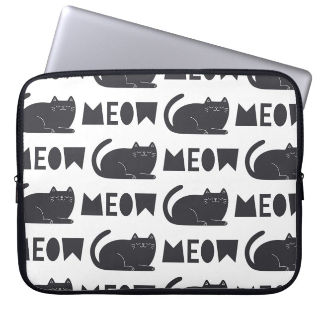 cute cat pattern. Vintage illustration Laptop Sleeve (Front)