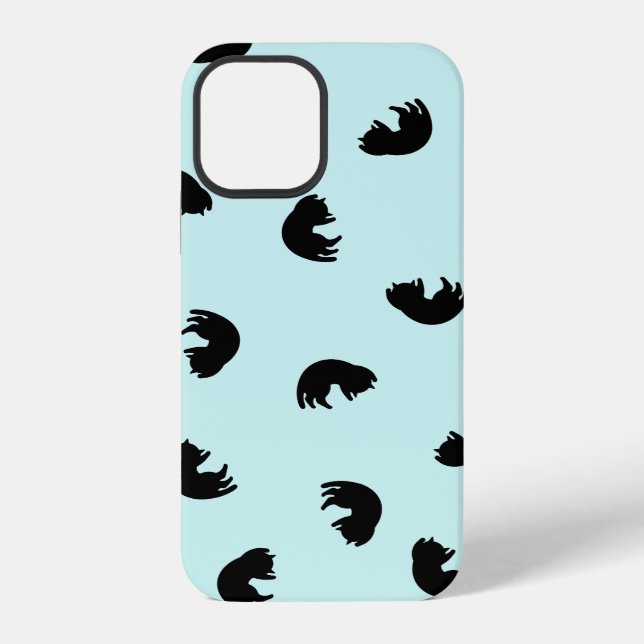 CUTE Cat Pattern w Changeable Background Colour iPhone Case (Back)