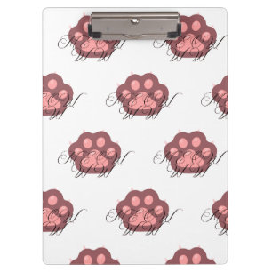  Cute Cat Paw "MEOW" Calligraphy – Adorable Kitty  Clipboard