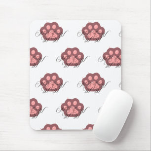 Cute Cat Paw "MEOW" Calligraphy – Adorable Kitty Mouse Pad