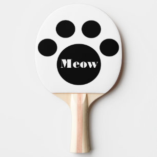 Cute Cat Paw Print Meow Ping Pong Paddle