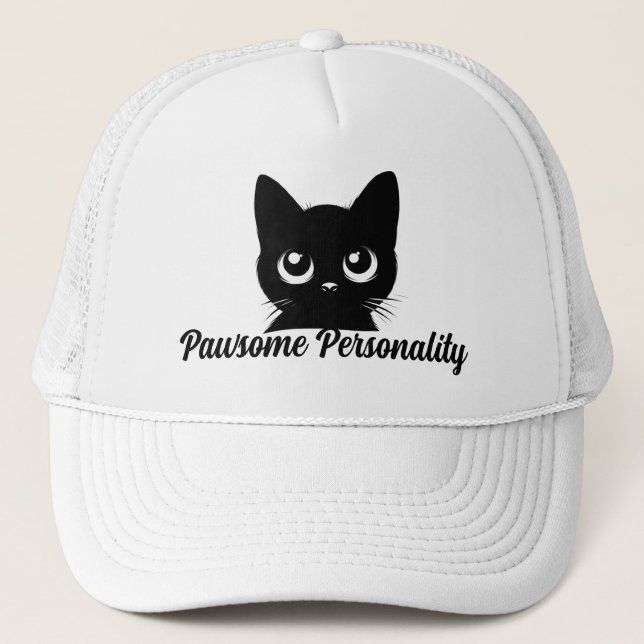 Cute Cat Paw some Personality   Trucker Hat (Front)