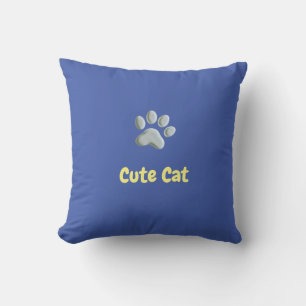 Cute cat paw throw pillow