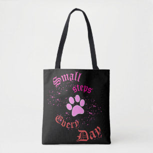 Cute Cat Paw Tote Small Steps Every Day Bag