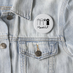 Cute Cat Paws Meow Button Badge