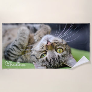 Cute Cat Personalized beach towel