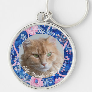 Cute Cat Personalized Cat Lover Photo Keychain