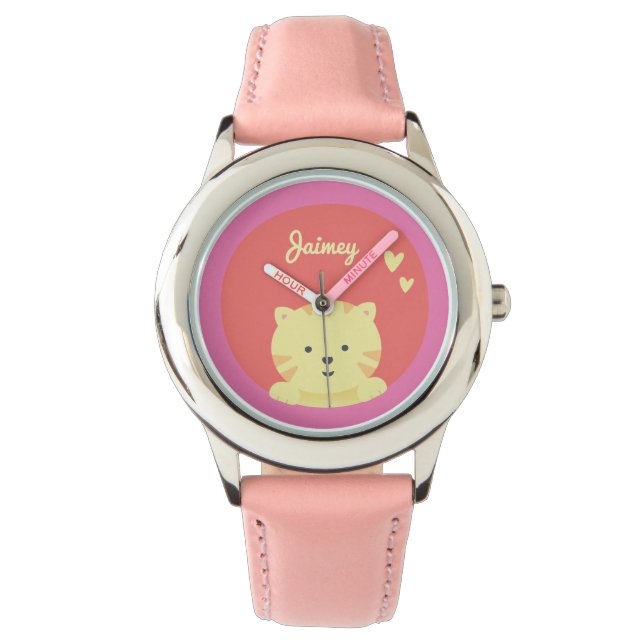 Cute Cat- Personalized Kids  Watch (Front)