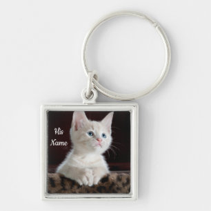 Cute cat Personalized picture Keychain