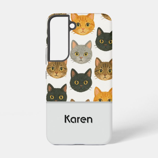 Cute cat personalized  samsung galaxy s22 case (Back)