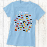 Cute Cat Personalized T-Shirt<br><div class="desc">A fun pattern of lots of adorable little kitty cats.  Change the name to personalize.  Original art by Nic Squirrell.</div>