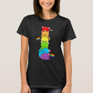 Cute Cat Pet LGBTQ Rainbow LGBT Gay Men Pride Fla T-Shirt