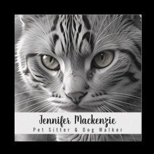Cute Cat Pet Sitter and Dog Walker Square Business Card