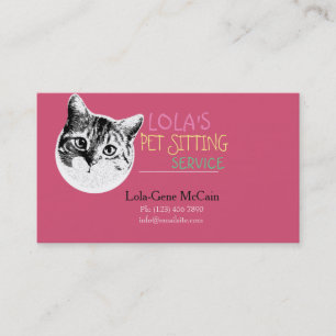 Cute Cat Pet Sitting Service Business Card