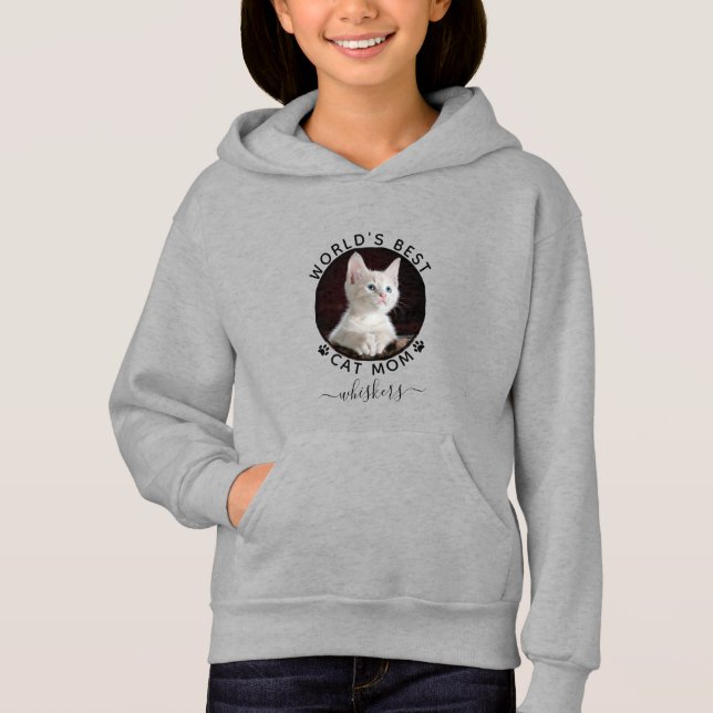 Cute Cat Photo Name Black Paw Prints Personalized (Front)