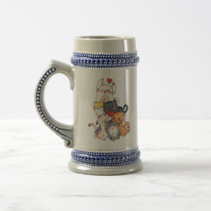 Cute Cat Pile of Love – Adorable Kittens Hugging Beer Stein