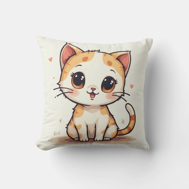 cute cat pillow (Front)