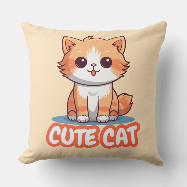 cute cat pillow case  (Front)