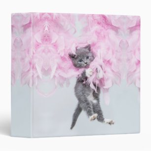 Cute Cat pink plume Binder