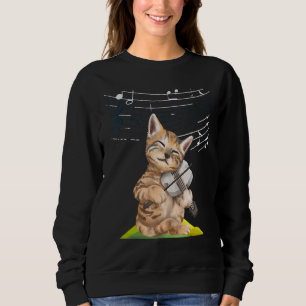 Cute Cat Play Violin Cat Musician Violinist Cat Sweatshirt