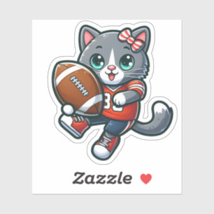 Cute Cat Playing Football - 01